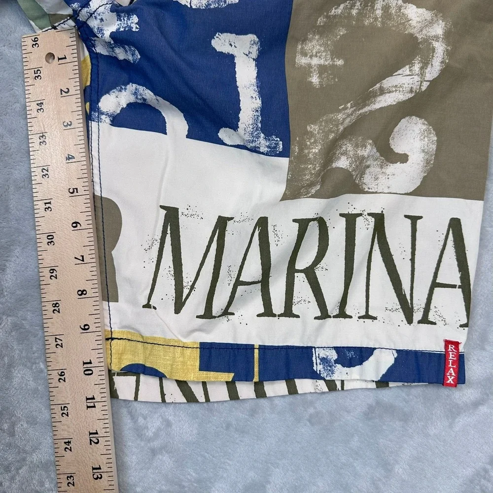 Tommy Bahama Relax Mens 40‎ R&R Marina AOP Board Shorts Swim Trunks Cotton Poly